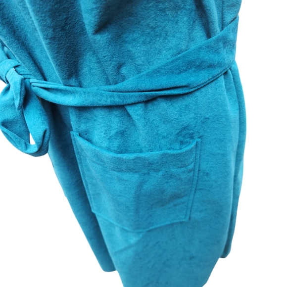 2/$30 Vintage Shift Dress Size 16 Retro Mod 60s Pockets Teal/Turquoise Sundress - Picture 7 of 11